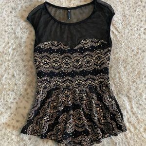 Love Culture Sequin/Mesh Top